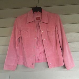 Valerie Stevens Pink Suede Jacket Petite M